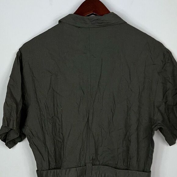 Together! Vintage 80s- 90s Olive Green Belted Romper - Picture 5 of 10